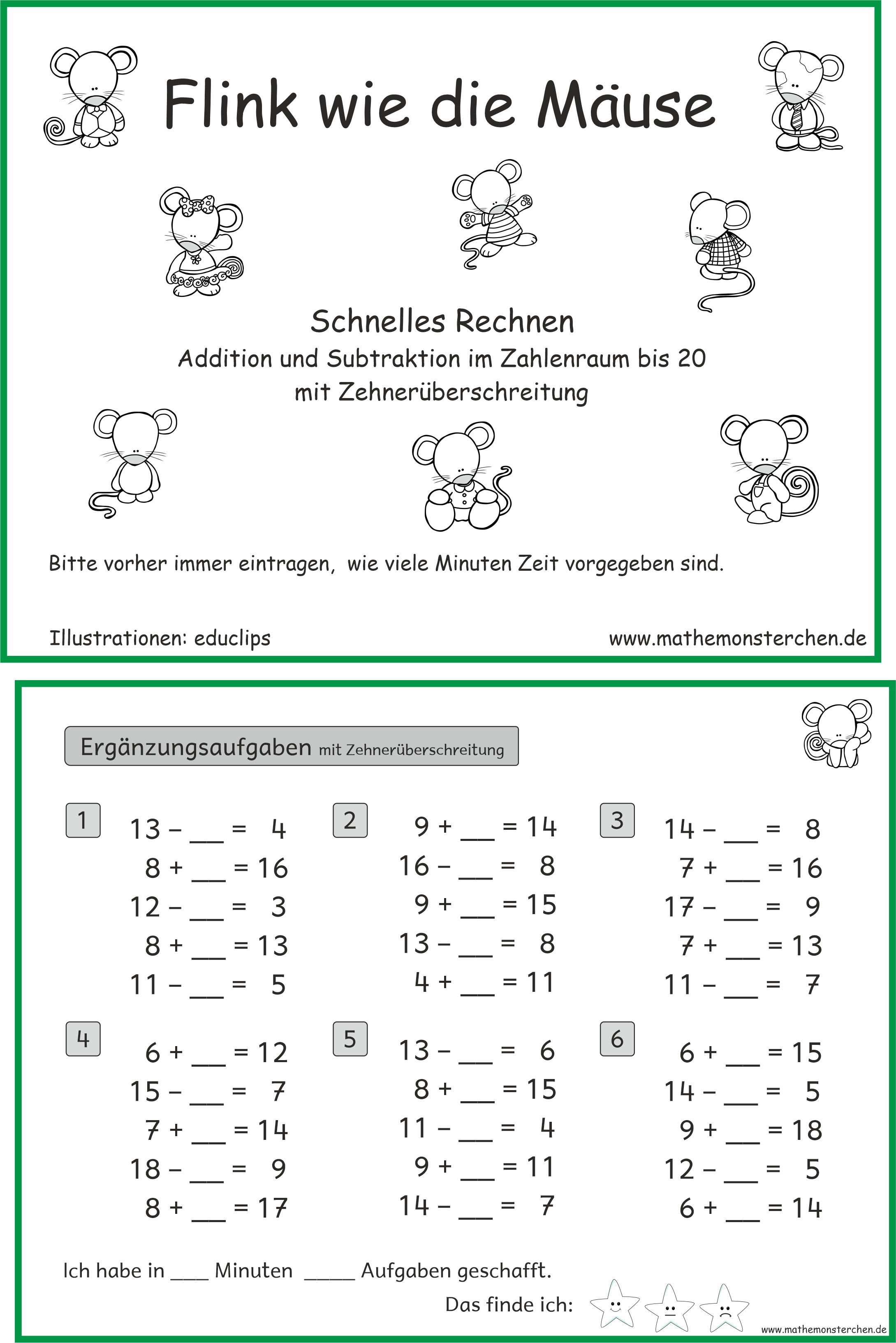 Mathemonsterchen - Addition und Subtraktion